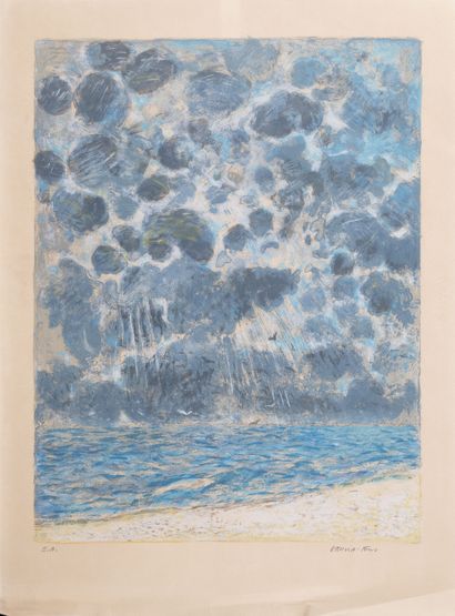 Georges GARCIA FONS (1928)
Storm on the beach.

Lithograph...