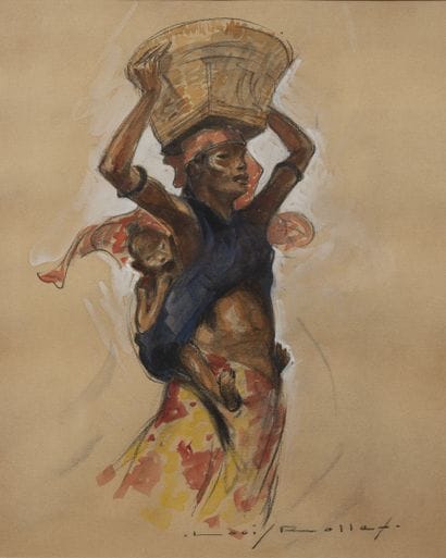 Louis ROLLET (1895-1988)
Mother and her child.

Charcoal,...