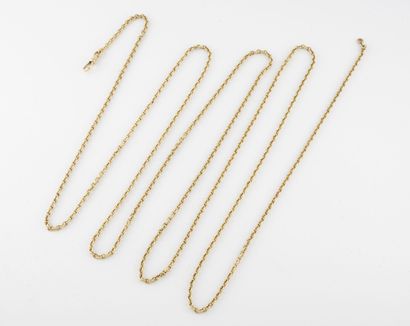 Chain in yellow gold (750) with mesh forçat....