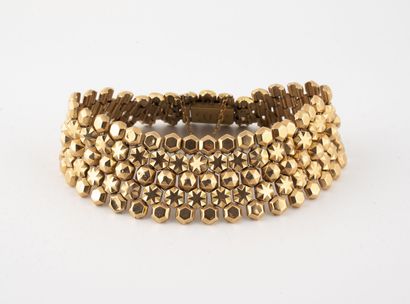 Bracelet ruban en or jaune (750) à mailles...