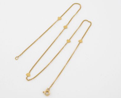 Fine necklace in yellow gold (750) with gourmette...