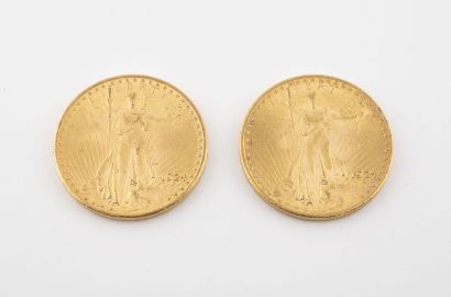 ETATS- UNIS
Lot de deux pièces de 20 dollars...