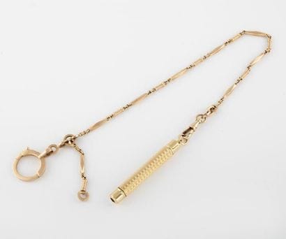 Yellow gold (750) watch chain with fancy...