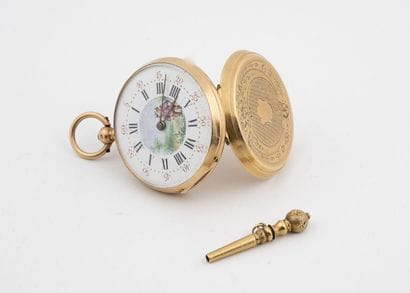 Yellow gold collar watch (750).

Back cover...