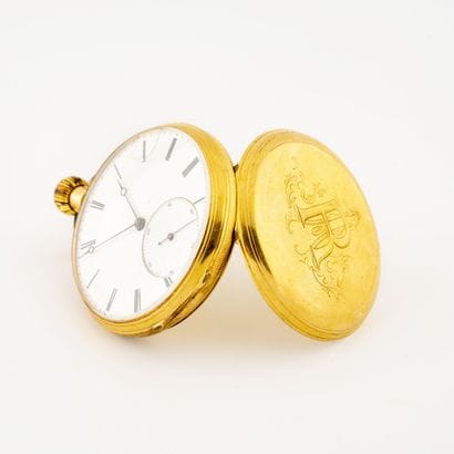 DAUTRÊME
Pocket watch in yellow gold (750).

Dial...