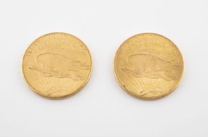 ETATS- UNIS
Lot de deux pièces de 20 dollars...