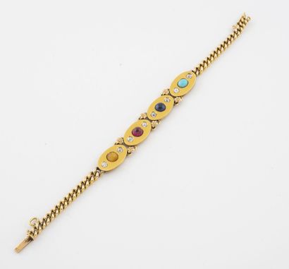 Articulated bracelet in yellow gold (585)...