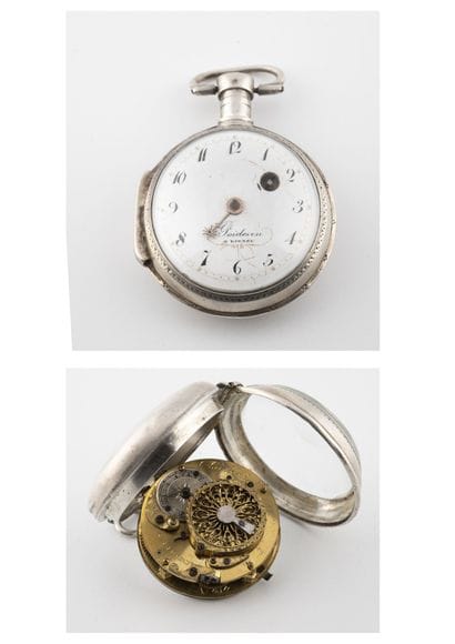 POIDEVIN à Littry
Pocket watch with cock...