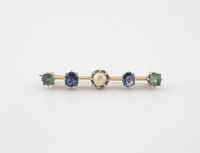 Yellow gold (750) and platinum (850) barrette...