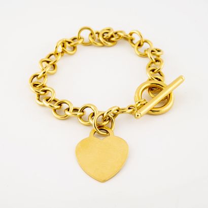 Yellow gold (750) bracelet with hollow jaseron...