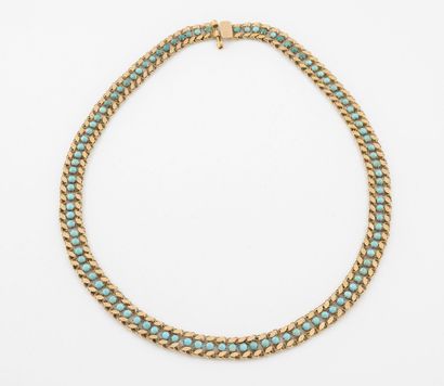 Necklace in yellow gold (585) with articulated...
