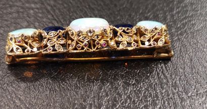 
Broche barrette en or jaune (750) ornée...