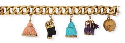 * Bracelet with curb chain in yellow gold...
