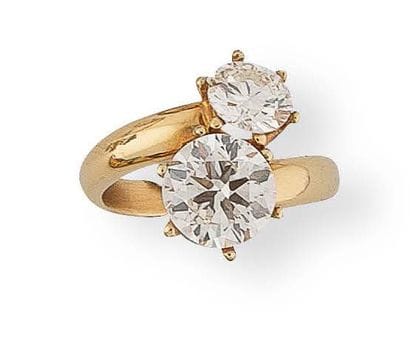 Ring Toi et Moi in yellow gold (750) set...