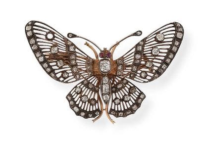 
Butterfly brooch in yellow gold (750 and...
