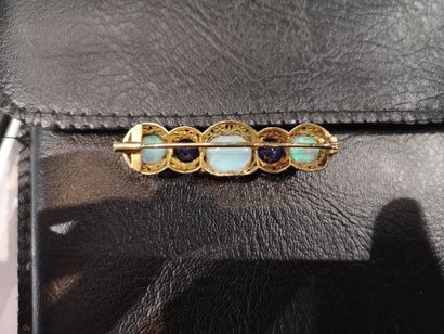 
Broche barrette en or jaune (750) ornée...