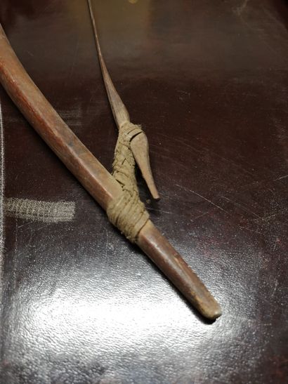 ARMES PRIMITIVES
Three wooden bows, one with...