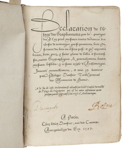 DANFRIE (Philippe)
Declaration of the use...