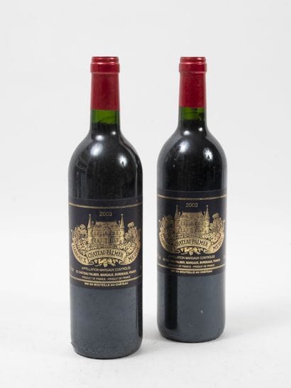 CHÂTEAU PALMER
2 bottles, 2003.

GCC3 Margaux.

Good...
