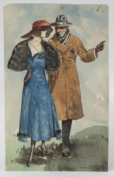 Albert DUBOUT (1905-1976)
The couple, 1922.

Ink...