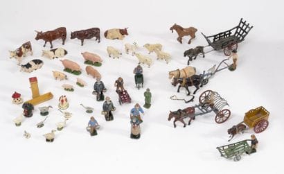 Set of painted lead figurines including:...