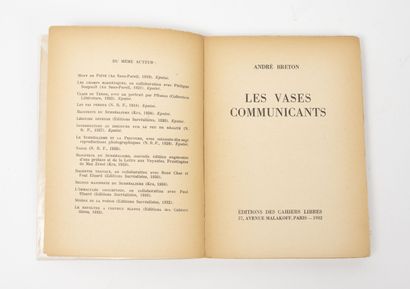 BRETON (André)
Les vases communicants. 

Paris,...