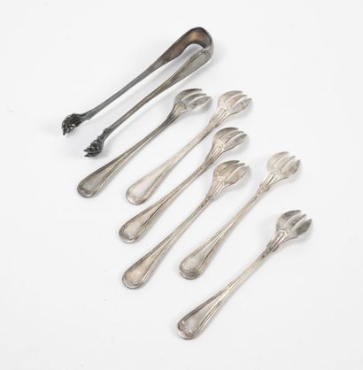 Lot in silver plated metal including : 

-...