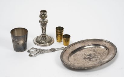 Silver lot (950) including : 

- a saucer...