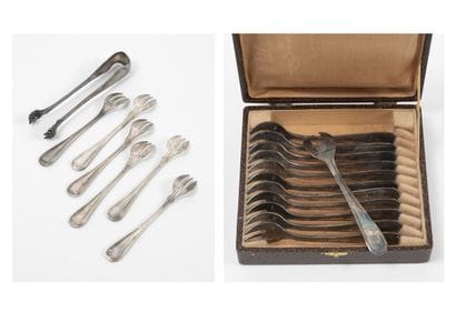 Lot in silver plated metal including : 

-...