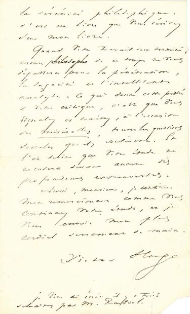 HUGO Victor (1802-1885).
L.A.S. 