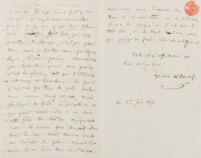 NERVAL Gérard de (1808-1855).
L.A.S. 