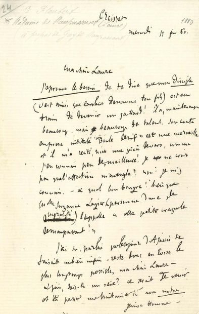 FLAUBERT Gustave (1821-1880).
L.A.S. 