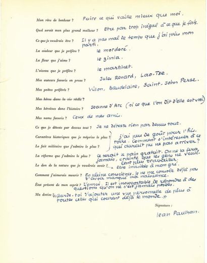 PROUST Questionnaire de.
124 autographed...
