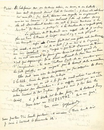 FLAUBERT Gustave (1821-1880).
L.A.S. 