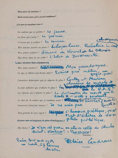 PROUST Questionnaire de.
124 autographed...