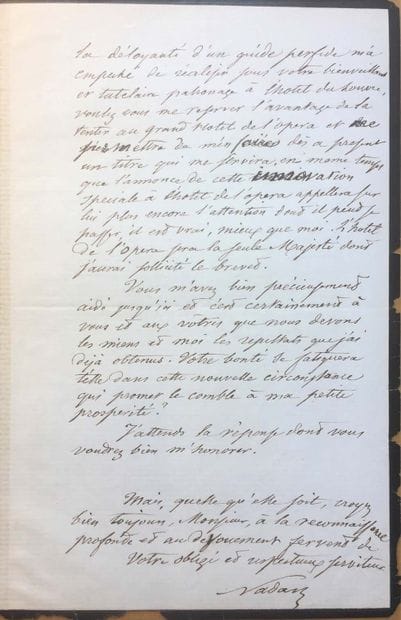 NADAR Félix Tournachon, dit (1820-1910).
L.A.S....