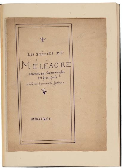 LOUŸS Pierre (1870-1925).
autograph manuscript,...