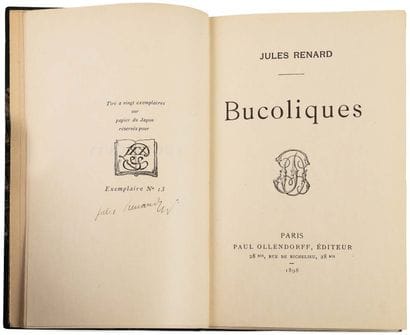 RENARD Jules (1864-1910).
Bucoliques (Paris,...