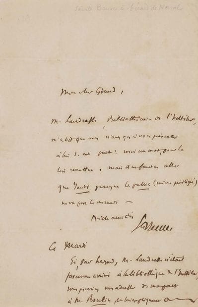 [NERVAL Gérard de].SAINTE-BEUVE Charles-Augustin...