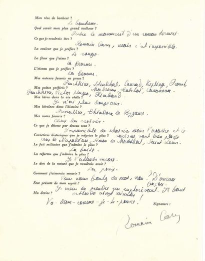 PROUST Questionnaire de.
124 autographed...