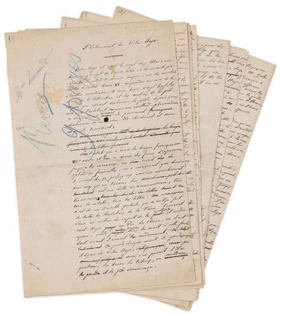 [HUGO Victor (1802-1885)].HALLAYS André (1859-1930).
MANUSCRIT...