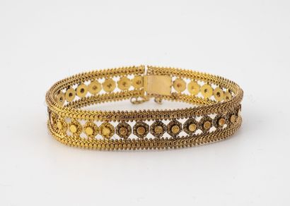 Bracelet en or jaune (750) ajouré à maillons...