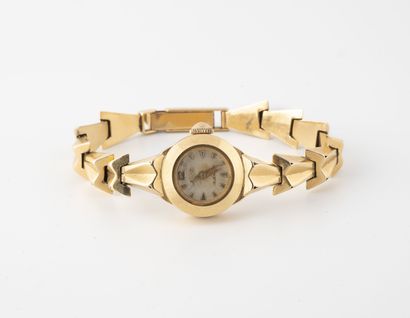 Montre bracelet de dame en or jaune (750).

Boîtier...