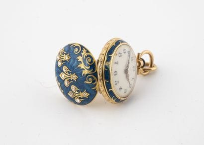 Montre de col en or jaune (750).

Couvercle...