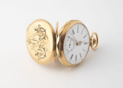 Montre de gousset en or jaune (750).

Couvercle...