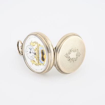 Montre de gousset en argent (min. 800).

Couvercle...