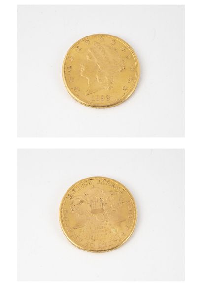 ETATS-UNIS
Pièce de 20 dollars or, 1898.

Poids...
