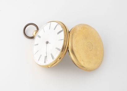 Montre de gousset en or jaune (750).

Cadran...