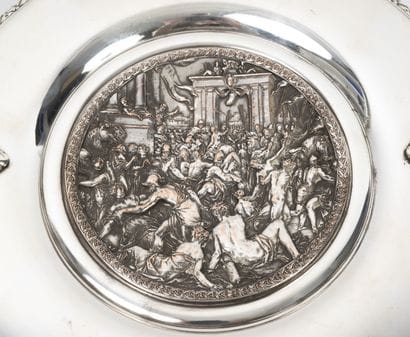 A silver plated cup representing the abduction...