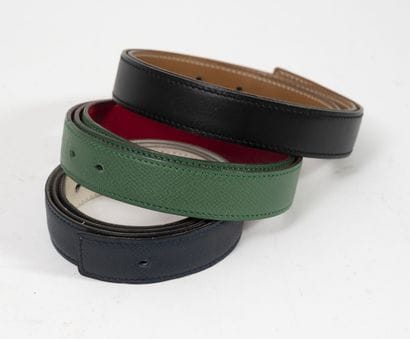 HERMES Paris
Set of three reversible belts:...